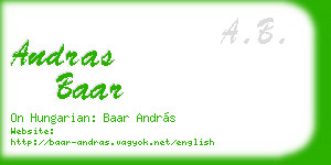 andras baar business card